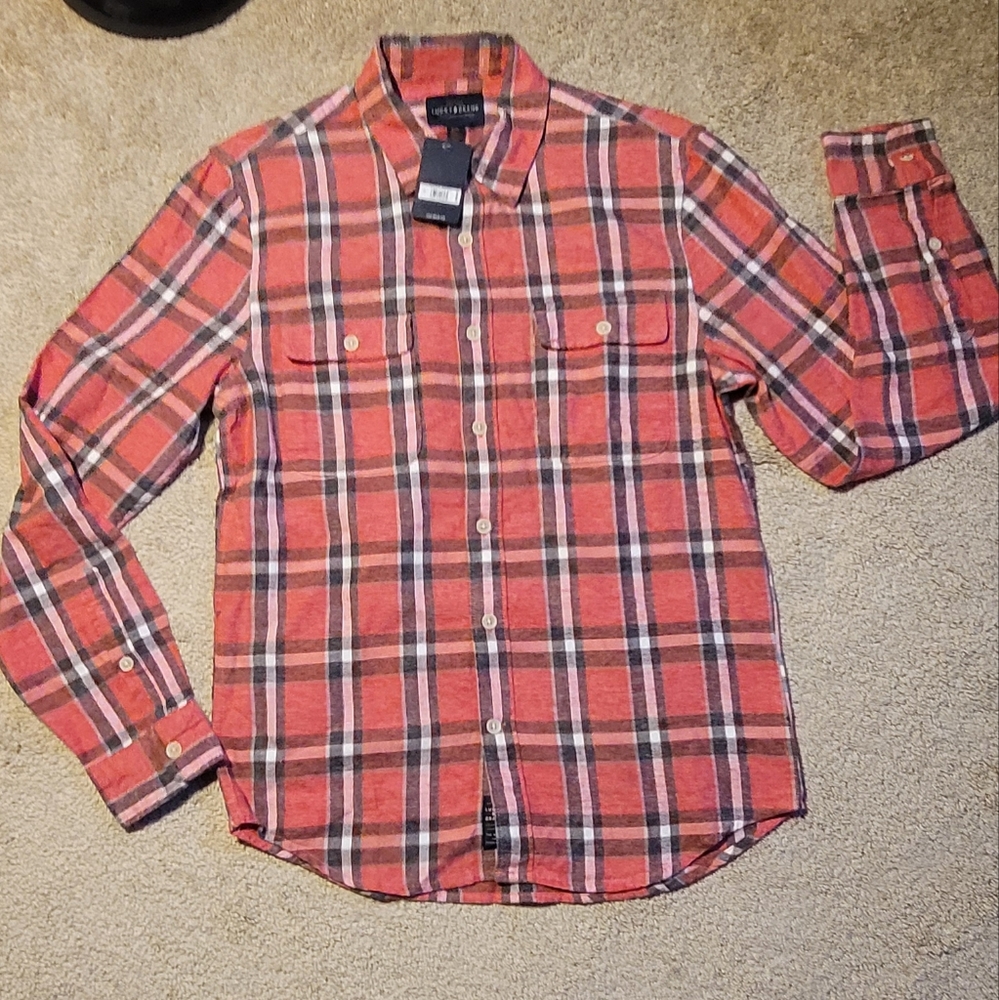 New Lucky Brand Men's Flannel Shirt - Classic Plaid Design, size small. New
